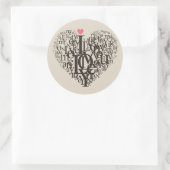 ハート形状 ラウンドシール (バッグ)