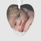 ハート形祖父母として私達の初めてのクリスマス オーナメント (正面)