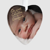 ハート形祖父母として私達の初めてのクリスマス オーナメント (正面)