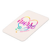 ハート形聴診器を持つ「ナース」 マグネット (左側)