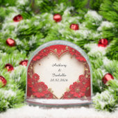 ハート形赤フローラ枠 (クリスマス)