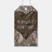 ハート彫りの木の幹素朴の結婚樹皮 ギフトタグ (裏面)