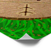 ハート彫りイニシャルウッドツリーリングや輪 パーソナライズされた ポスター (角)