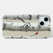 ハート彫りカスタムオン樺の木ツリーバレンタイン Case-Mate iPhoneケース (裏面 (横))