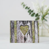 ハート彫刻木製椅子バック ポストカード (スタンド正面)