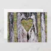 ハート彫刻木製椅子バック ポストカード (正面/裏面)