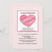 ハート後を追看護学校の卒業招待状 招待状 (正面/裏面)