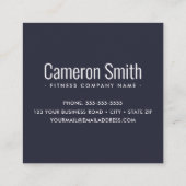 ハート心電図波フィットネスパーソナルトレーナー暗 スクエア名刺 (裏面)