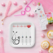 ハート性心疾患患者 ペーパープレート (パーティー)