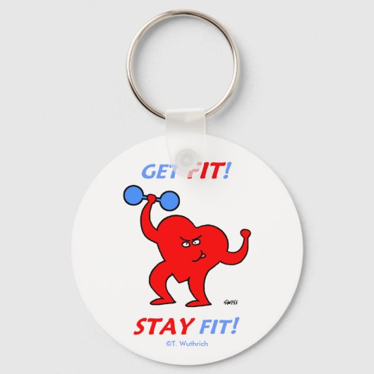 ハート患者やる気を起こさせる心フィットネス キーホルダー (正面)