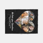 ハート愛おばあちゃんの写真コラージュ フリースブランケット (正面(横))