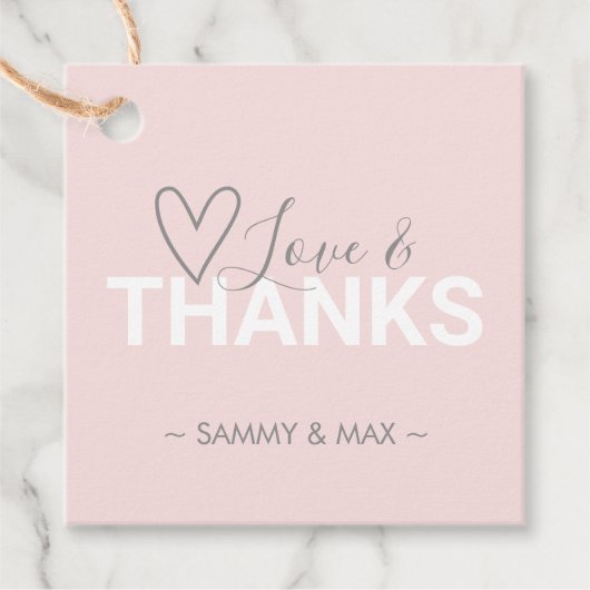 ハート愛と感謝していメッセージカード フェイバータグ (正面)