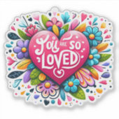 ハート愛の花の間インスパイアに シール (正面)