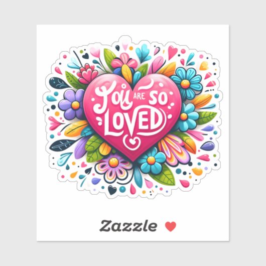 ハート愛の花の間インスパイアに シール (シート)