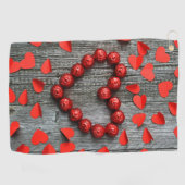 ハート愛ハートのゴルフパターン運命の運命 ゴルフタオル (横)