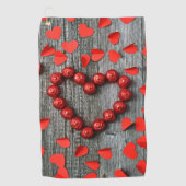 ハート愛ハートのゴルフパターン運命の運命 ゴルフタオル (正面)