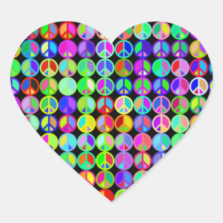 ハート愛平和ステッカー ハートシール