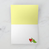 ハート愛挨拶状を持つ甘いワニ シーズンカード (内部)