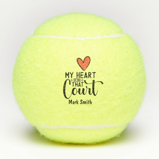 ハート愛私のハートは裁判所バレンタイン テニスボール (正面)