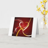 ハート愛運命高潔で崇高な心 カード (黄色い花)