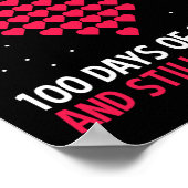 ハート愛100日の学校ギフト先生Stu ポスター (角)