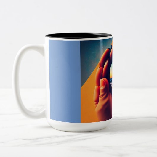 ハート愛 ツートーンマグカップ (左)