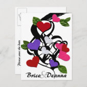 ハート感じ保存の日付 案内ポストカード (正面/裏面)