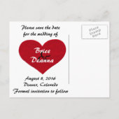 ハート感じ保存の日付 案内ポストカード (裏面)