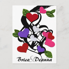 ハート感じ保存の日付 案内ポストカード