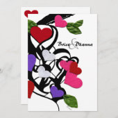 ハート感じ結婚式招待状 招待状 (正面/裏面)