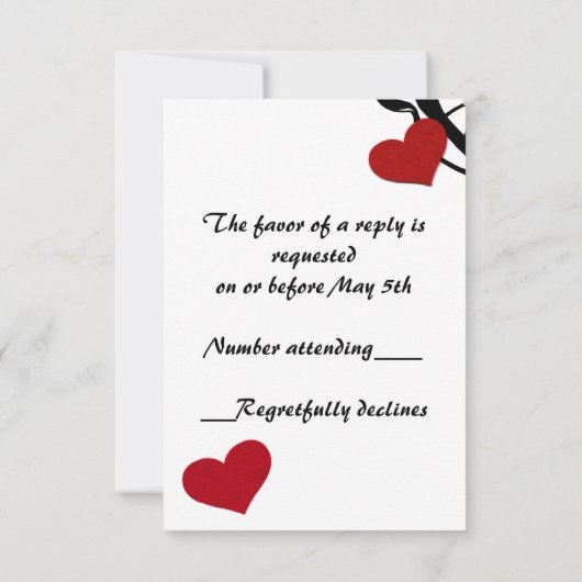 ハート感じRSVP 出欠カード (裏面)