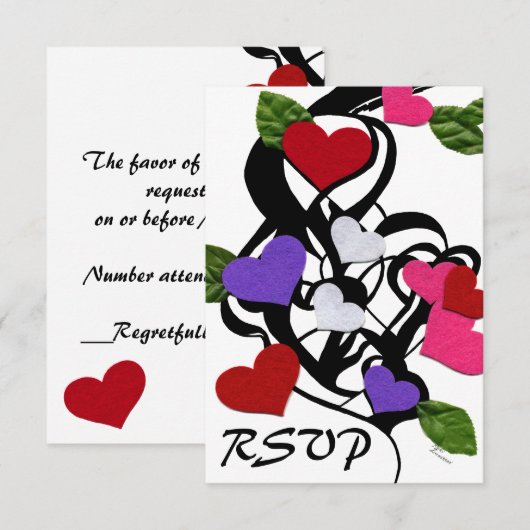 ハート感じRSVP 出欠カード (正面/裏面)