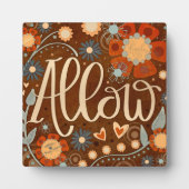 ハート感動的フローラを許可かわいらしする フォトプラーク (正面)