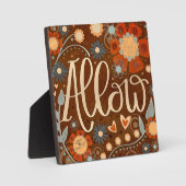 ハート感動的フローラを許可かわいらしする フォトプラーク (正面)