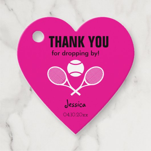 ハート感謝していで落とせる鮮やかなピンク フェイバータグ (正面)