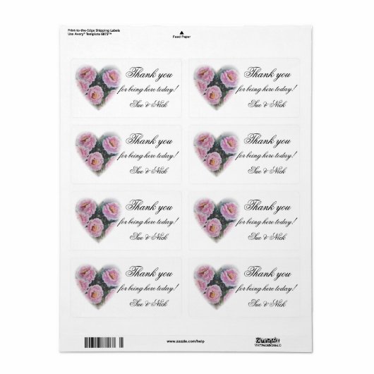 ハート感謝していロサス ラベル (フルシート)