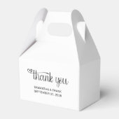 ハート感謝 タイポグラフィ ウェディング フェイバーボックス (正面サイド)