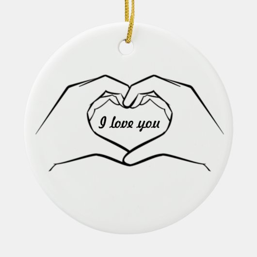 ハート手のオーナメント セラミックオーナメント (正面)