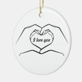 ハート手のオーナメント セラミックオーナメント (左)