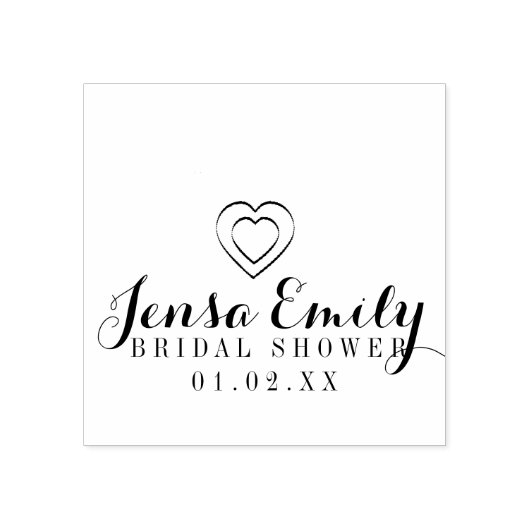 ハート手描きブライダルシャワー有利ゴム印 ラバースタンプ (インプリント)