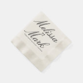 ハート手描き引用文モノグラム結婚ズ 縁ありカクテルナプキン (角)