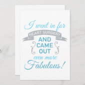 ハート手術の素晴らしい回復（青） 招待状 (正面/裏面)