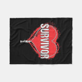 ハート手術サバイバー心新生ギフト フリースブランケット (正面(横))