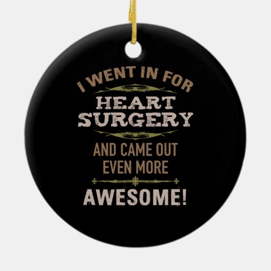 ハート手術回復ユーモア セラミックオーナメント (裏面)