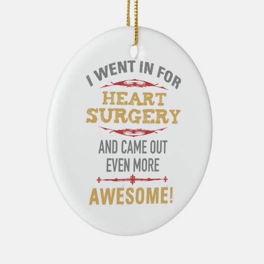 ハート手術回復ユーモア セラミックオーナメント (右)