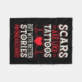 ハート手術Byp認識度誇りを持ったハート母 フリースブランケット (正面(横))