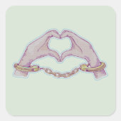 ハート手錠 スクエアシール (正面)
