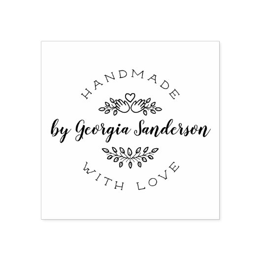 ハート手 |愛素朴で手作りのスケッチ ラバースタンプ (インプリント)