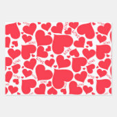 ハート折り返し紙シートセット ラッピングペーパーシート (正面3)