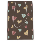 ハート抱き枕 – ブラウン ミディアムペーパーバッグ (正面)